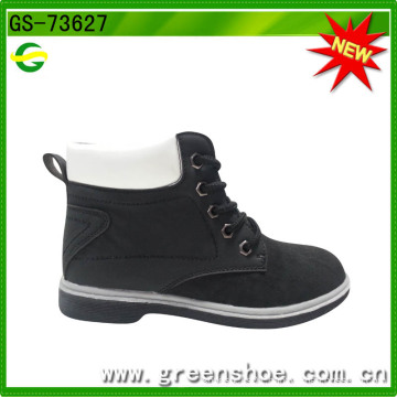 Black Imitation Leather Lace Child Boots